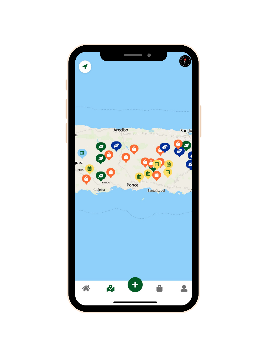 Exploración de lugares y negocios locales en BoriGo